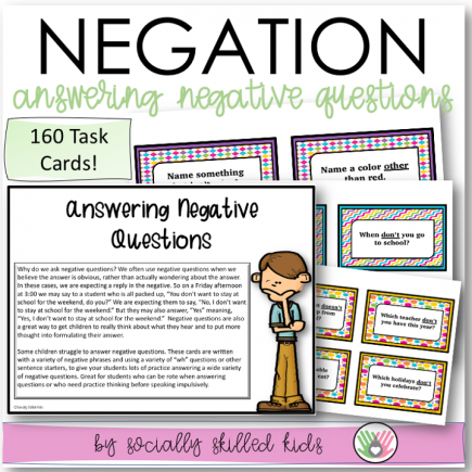 Answering Negative Questions | Task Cards